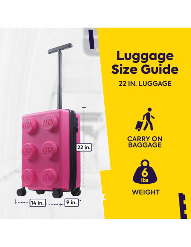 Maleta de Mano LEGO 22" Rosa Expandible con Ruedas