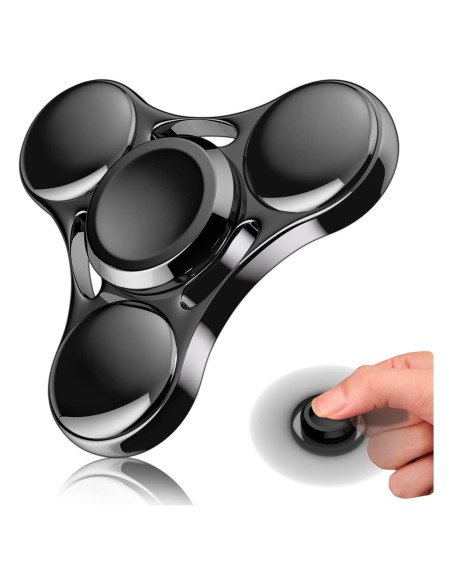 Spinner Fidget Metálico AUKARENY Negro 6.1 cm Alivio Estrés Spinner Fidget Metálico AUKARENY Negro 6.1 cm Alivio Estrés