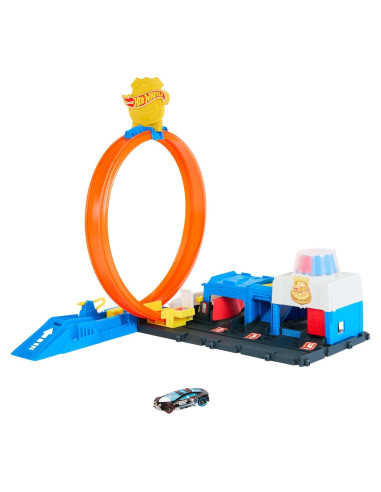 Juego de Pista de Autos Hot Wheels Super Estación Policía