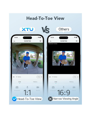 Cámara de Timbre de Video Inalámbrica XTU 180 HD con Alexa