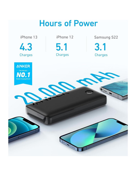Power Bank Anker 335 20,000mAh Carga Rápida USB-C Negro Power Bank Anker 335 20,000mAh Carga Rápida USB-C Negro