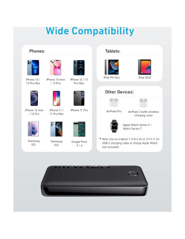Power Bank Anker 335 20,000mAh Carga Rápida USB-C Negro