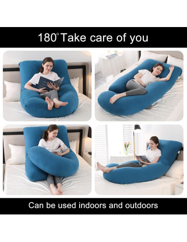 Almohada de Embarazo Jcickt 152 cm Soporte Cuerpo Completo Azul