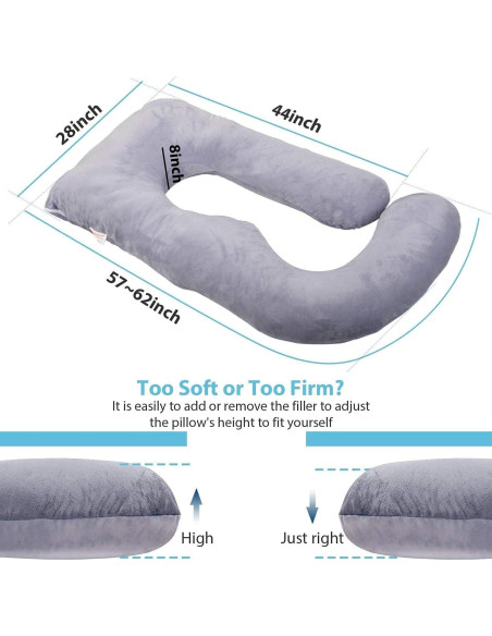 Almohada de Embarazo Jcickt 152 cm Soporte Cuerpo Completo Azul Almohada de Embarazo Jcickt 152 cm Soporte Cuerpo Completo Azul