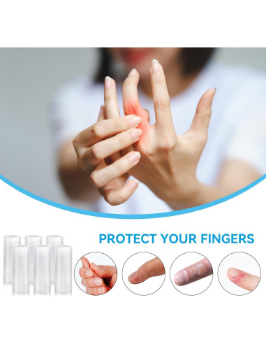 20 Protectores de Dedos de Silicona Transparente Salbsever