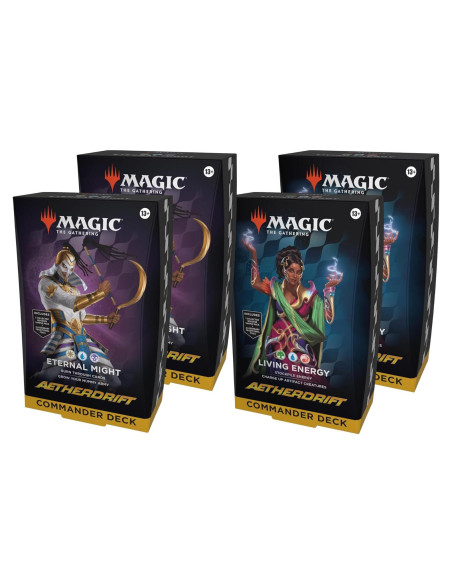 Paquete de Mazo Commander Aetherdrift MTG - 4 Mazos (2 Energía Viva + 2 Poder Eterno) Paquete de Mazo Commander Aetherdrift MTG - 4 Mazos (2 Energía Viva + 2 Poder Eterno)