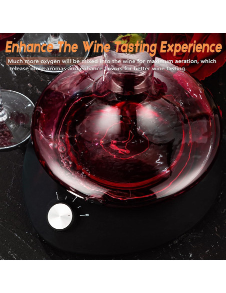 Juego de Decantador de Vino Eléctrico Youyah 750ml con Mezclador Juego de Decantador de Vino Eléctrico Youyah 750ml con Mezclador