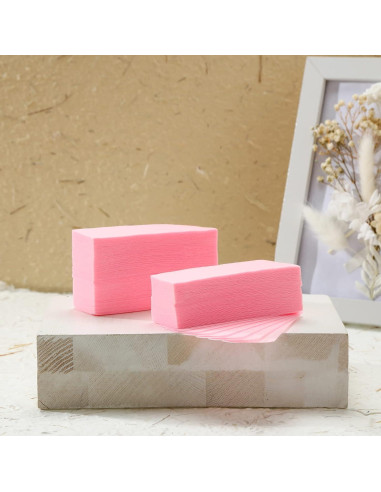 1000 Tiras de Cera No Tejidas Rosa Thenshop 10 x 3.8 cm