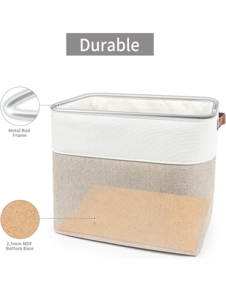 Cestas de Almacenamiento Bagnizer 3 Piezas 50L Beige/Blanco Cestas de Almacenamiento Bagnizer 3 Piezas 50L Beige/Blanco