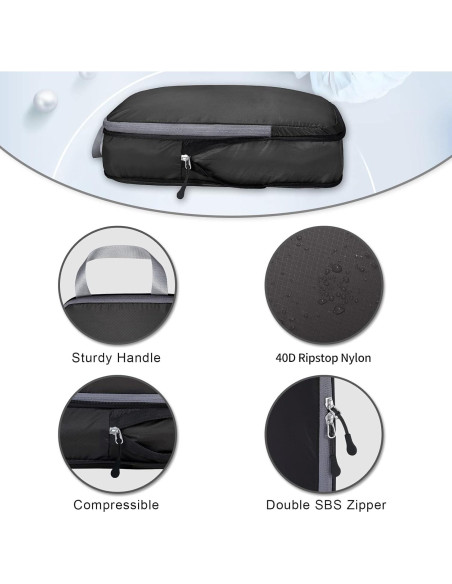 BAGAIL Set de 5 Cubos de Compresión Ultraligeros para Viaje BAGAIL Set de 5 Cubos de Compresión Ultraligeros para Viaje