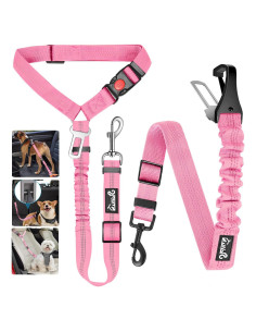 Correas de Seguridad para Perros Lukovee - Paquete de 2 Rosa