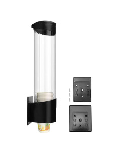 Dispensador de Vasos QWORK Transparente para Vasos Desechables