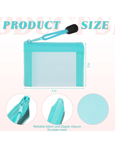 Jexine 24 Mini Bolsas de Malla con Cremallera para Maquillaje Jexine 24 Mini Bolsas de Malla con Cremallera para Maquillaje