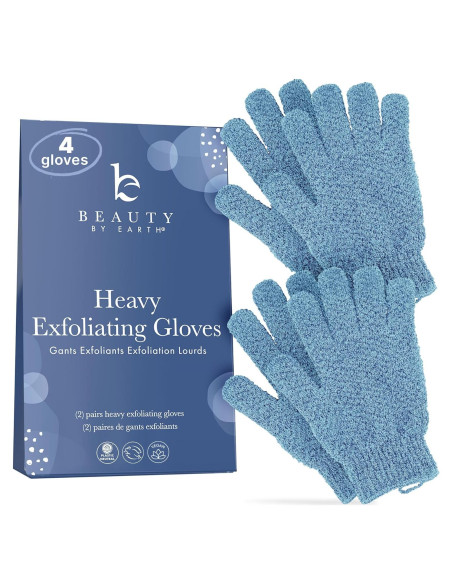 Guantes Exfoliantes Pesados Beauty by Earth - 4 Pzs para Baño Guantes Exfoliantes Pesados Beauty by Earth - 4 Pzs para Baño