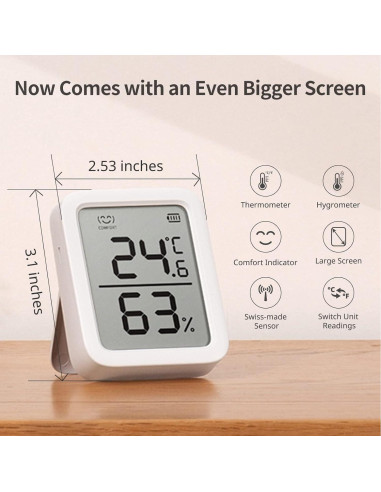 Termómetro Higrómetro SwitchBot Medidor Plus Bluetooth 3"