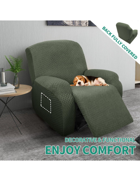 Funda de Sillón Reclinable YEMYHOM 4 Piezas Verde Militar Funda de Sillón Reclinable YEMYHOM 4 Piezas Verde Militar