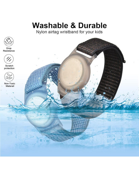 Paquete de 2 Pulseras Ajustables para AirTag FNCOLL - Nylon Paquete de 2 Pulseras Ajustables para AirTag FNCOLL - Nylon