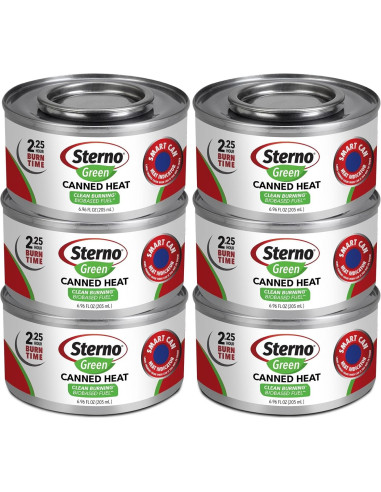 Sterno Calentador de Alimentos 6-Pack con Soporte Plegable