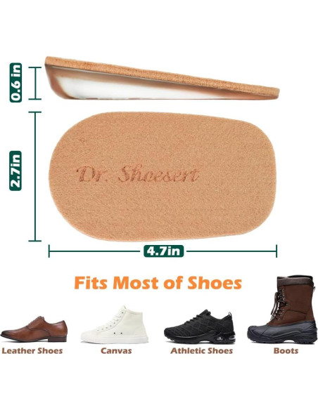 Plantillas Elevadoras Dr. Shoesert para Aumento de Altura 1.52 cm