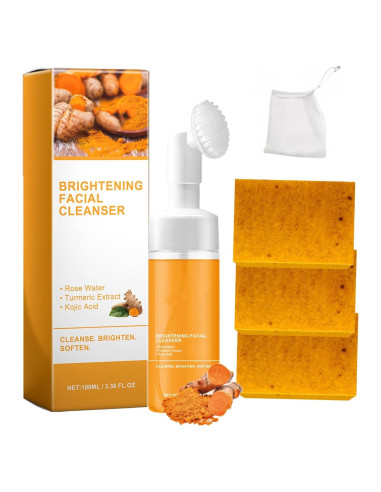 Juego de Cuidado Facial Derperzi: Gel de Cúrcuma y Jabón