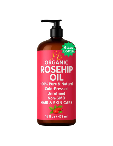 Aceite de Rosa Mosqueta Orgánico 473 ml - Puro y Prensado en Frío