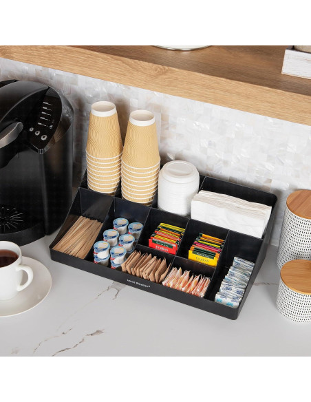 Organizador de Tazas y Snacks Mind Reader, 2 Piezas, Negro Organizador de Tazas y Snacks Mind Reader, 2 Piezas, Negro
