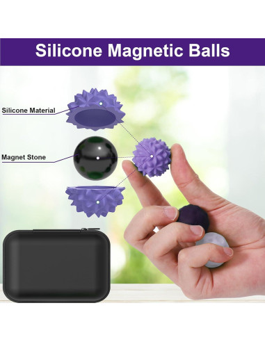 Bolas de Silicona Magnéticas BUSOHA - Paquete de 8 para Estrés