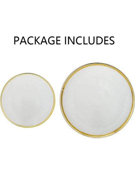 Juego de Platos de Carga NUPTIO 2PCS Vidrio Transparente Dorado Juego de Platos de Carga NUPTIO 2PCS Vidrio Transparente Dorado
