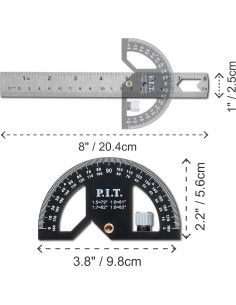 Transportador de Ángulo P.I.T. 203mm Ajustable para Carpinteros 2