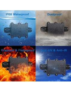 Caja de Conexiones Exterior Impermeable IP68 Helunsi - Negra 2