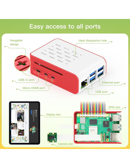 Kit Raspberry Pi 5 iRasptek 4GB con Caja y Enfriador Activo Kit Raspberry Pi 5 iRasptek 4GB con Caja y Enfriador Activo
