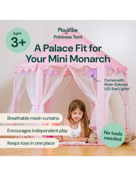 Carpa de Princesa PLAYBEA 139.7x134.6 cm con Luces LED Carpa de Princesa PLAYBEA 139.7x134.6 cm con Luces LED