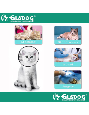 Collar de Cono Suave GLADOG para Perros y Gatos - 3 PCS