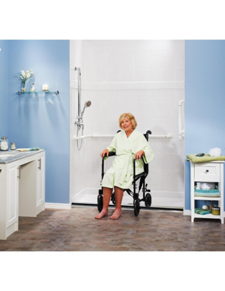 Umbral de Ducha Plegable Trademark Hardware 121.92 cm Accesible Umbral de Ducha Plegable Trademark Hardware 121.92 cm Accesible