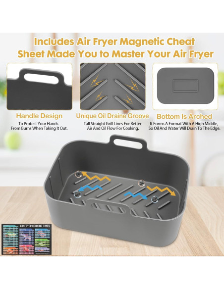 Forros de Silicona Reutilizables ZXZMZT para Freidora 10QT Forros de Silicona Reutilizables ZXZMZT para Freidora 10QT
