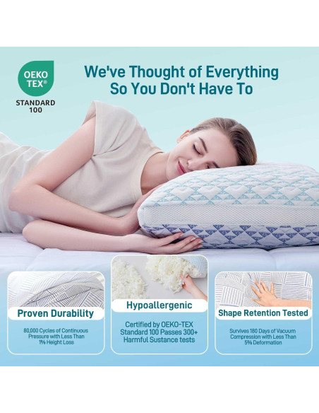 Almohada Ajustable Caelorin Queen Viscosa Bambú Hipoalergénica Almohada Ajustable Caelorin Queen Viscosa Bambú Hipoalergénica