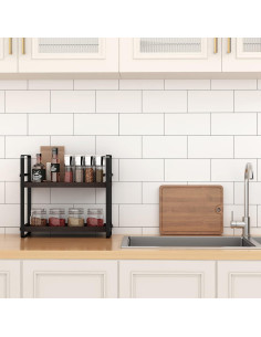 Organizador de Encimera de Baño HNRLOY M-11 2 Niveles Marrón 2