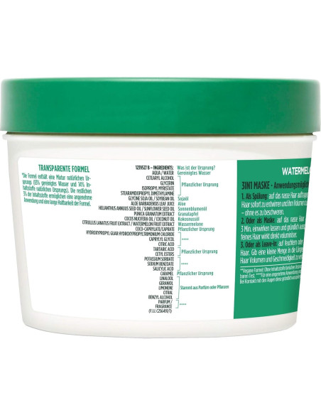 Mascarilla Garnier Fructis Hairfood Sandía 390 ml Hidratante 3-en-1 Mascarilla Garnier Fructis Hairfood Sandía 390 ml Hidratante 3-en-1