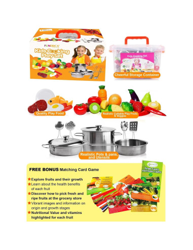 Juego de Cocina de Juguete FUNERICA con Comida y Accesorios