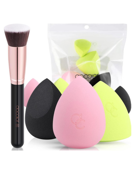 Docolor 6 Piezas Esponjas de Maquillaje y Brocha Kabuki Docolor 6 Piezas Esponjas de Maquillaje y Brocha Kabuki