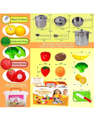 Juego de Cocina de Juguete FUNERICA con Comida y Accesorios