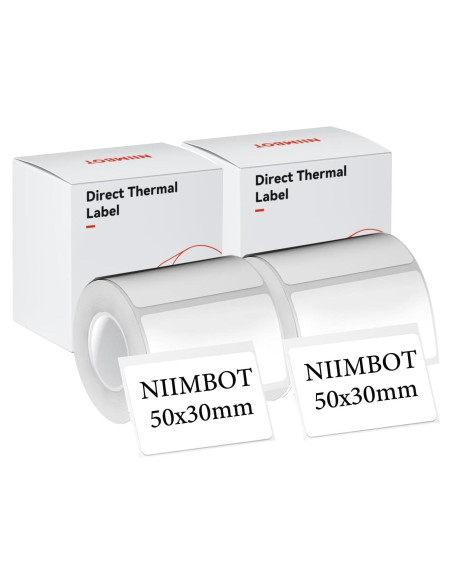 Cintas de Etiquetas NIIMBOT B1 B21 B3S 50x30mm 2 Rollos Blancas Cintas de Etiquetas NIIMBOT B1 B21 B3S 50x30mm 2 Rollos Blancas