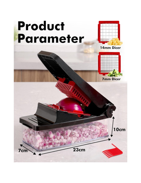 Cortador de Verduras LucGee 2 en 1 con Contenedor 1.2L Cortador de Verduras LucGee 2 en 1 con Contenedor 1.2L