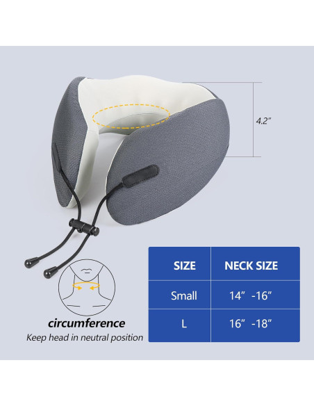 Almohada de Viaje Cozyhealth para Cuello Espuma Viscoelástica Almohada de Viaje Cozyhealth para Cuello Espuma Viscoelástica