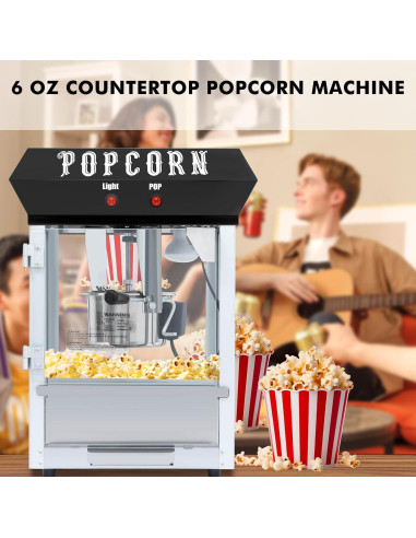 Máquina de Palomitas Dvsripa 6 Onzas 600W Acero Inoxidable