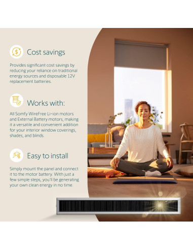 Kit Panel Solar Li-ion Sin Cable Somfy - Energía Solar Cortinas