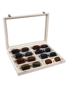 Organizador de Gafas Stratalife Beige 8 Rejillas con Tapa