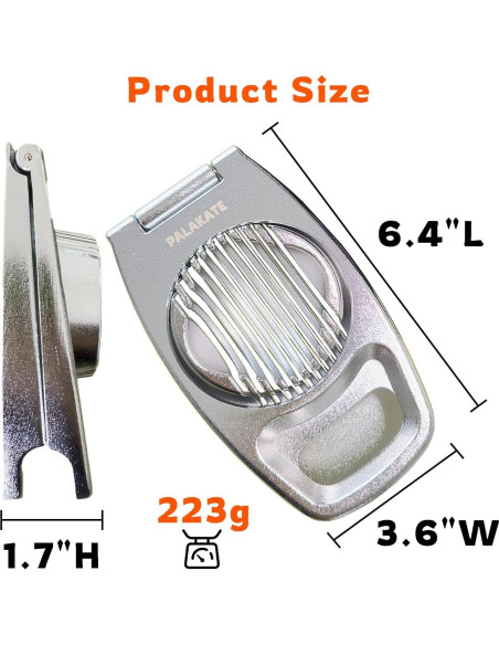 Cortador de Huevos Duros PALAKATE de Aluminio Plata 16.26 cm Cortador de Huevos Duros PALAKATE de Aluminio Plata 16.26 cm