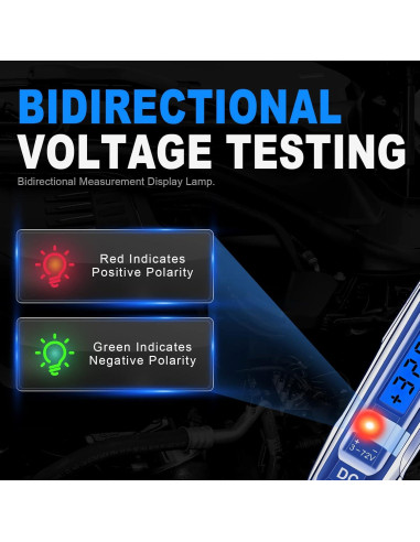 Probador de Circuito Automotriz WINAMOO 3-72V con LCD y Luz