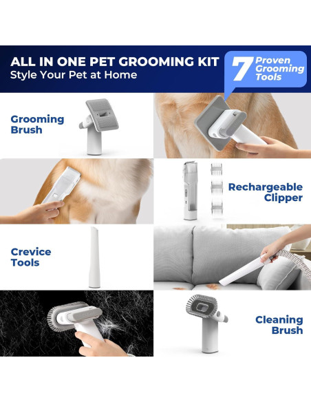 Kit de Aseo para Perros Fsitego 3L Aspiradora y Cortadora Kit de Aseo para Perros Fsitego 3L Aspiradora y Cortadora
